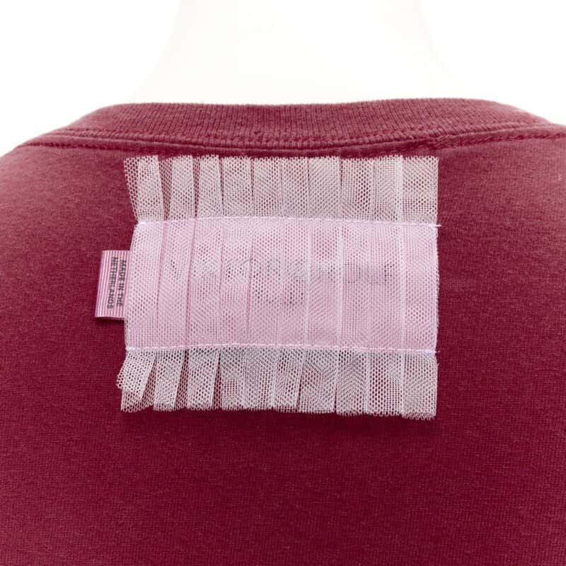 Viktor & Rolf Tulle Logo T-Shirt Red Cotton Very good condition - Back View