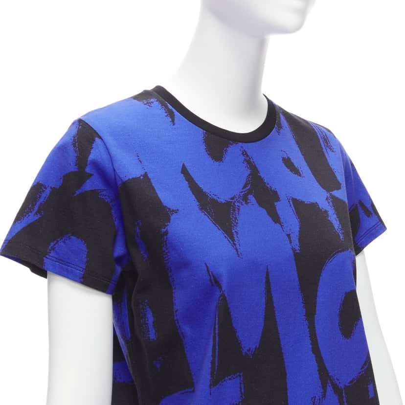 Alexander McQueen Graffiti Cotton Shirt Blue Cotton Never worn - Back View