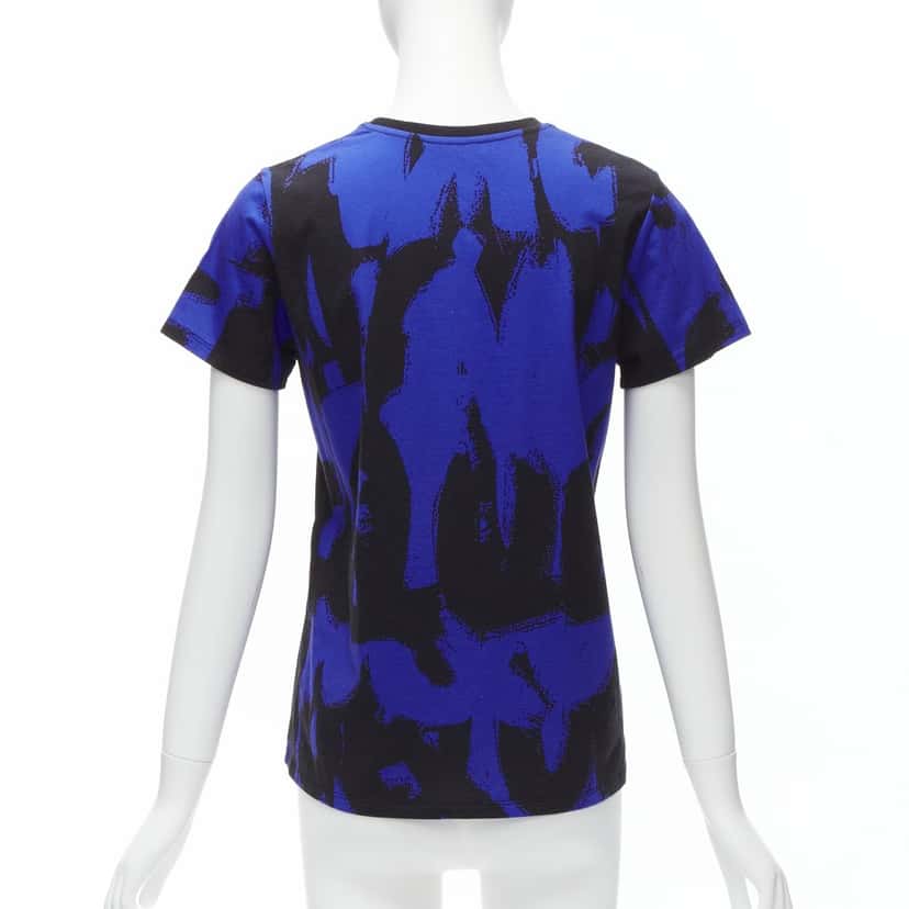 Alexander McQueen Graffiti Cotton Shirt Blue Cotton Never worn - Box View