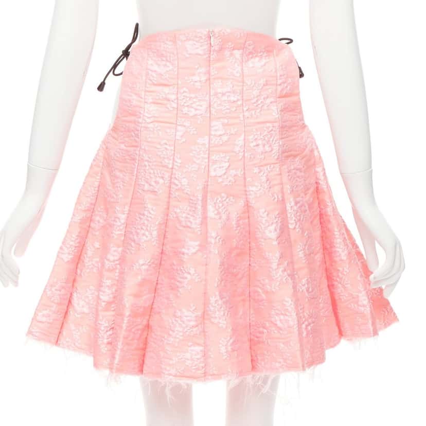 Shushu Tong Cloque Flared Skirt Pink Polyester Never worn - Box View