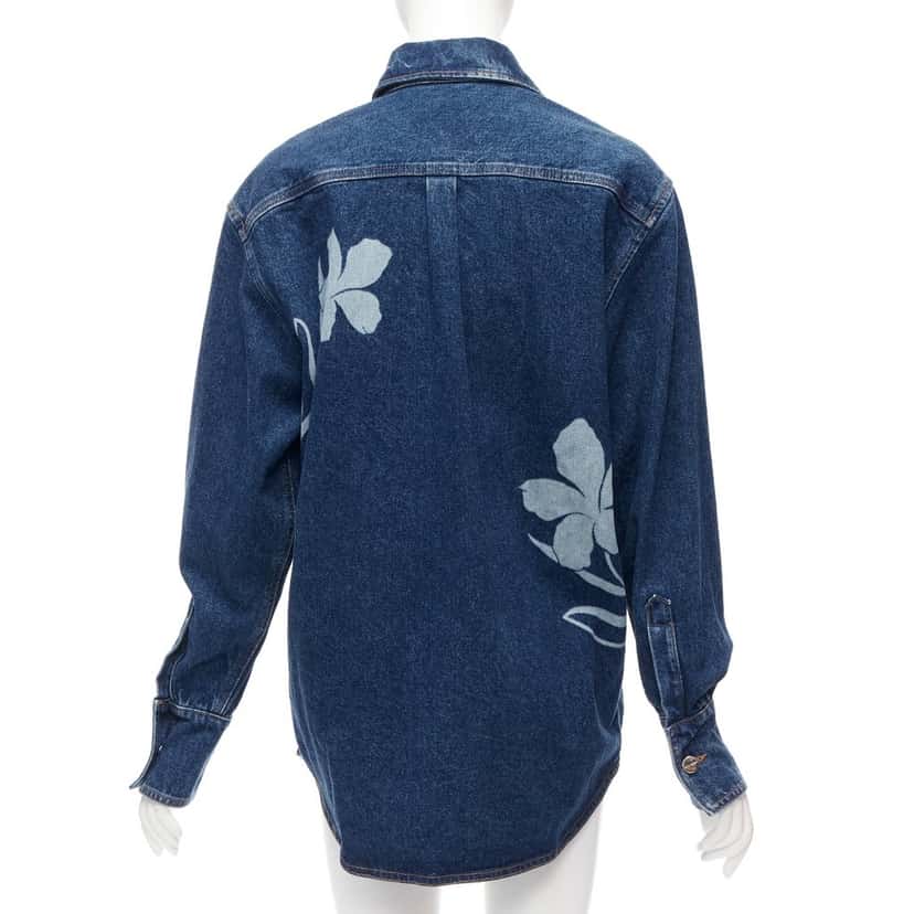 David Koma Blue Cotton Floral Shirt Blue Cotton Very good condition - Box View