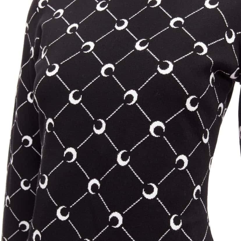 Marine Serre Crescent Moon Sweater Black Viscose Never worn - Back View