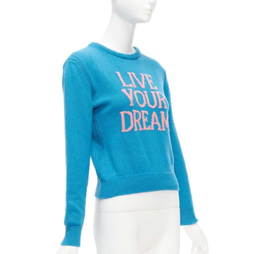 Alberta Ferretti Dream Cashmere Sweater Blue Cashmere Never worn - Inside View