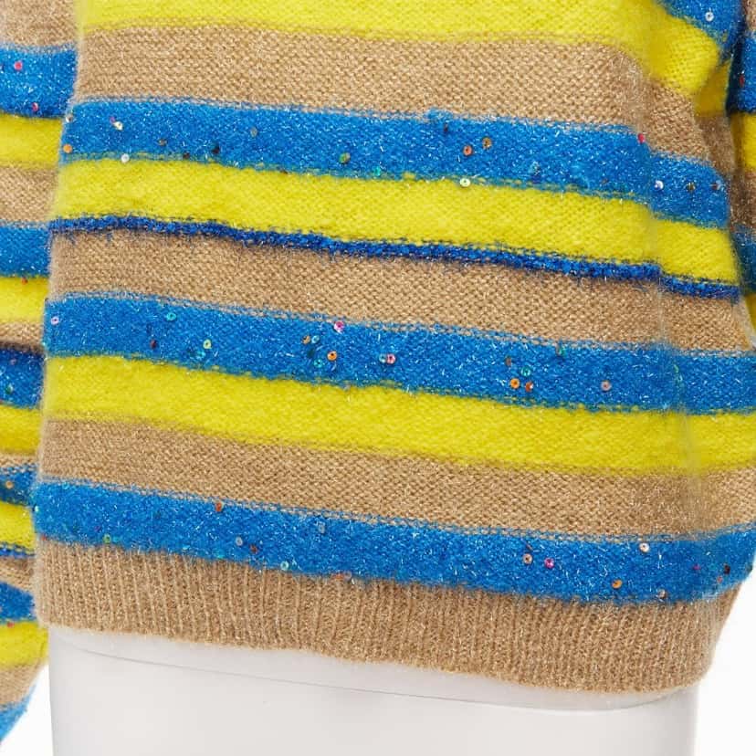 Ashish Striped Lurex Sweater Yellow Wool Never worn - Back View
