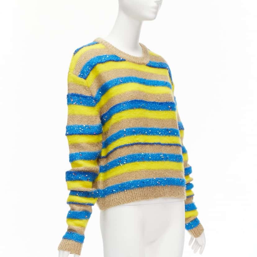 Ashish Striped Lurex Sweater Yellow Wool Never worn - Inside View