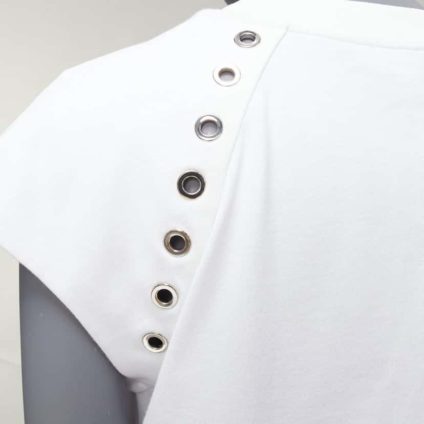 Alexander McQueen Eyelet Studded Top White Cotton Never worn - Back View
