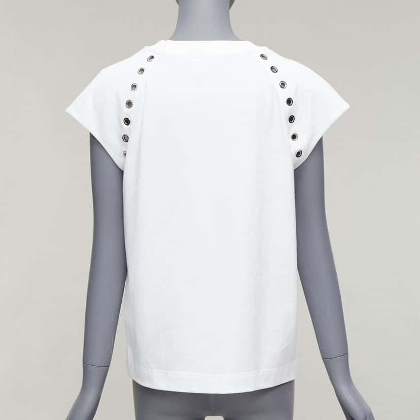 Alexander McQueen Eyelet Studded Top White Cotton Never worn - Box View