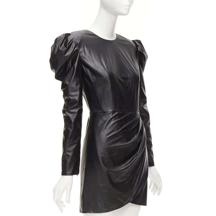 BRONX AND BANCO Coated Puff Dress Black Polyester Fair condition - Inside View