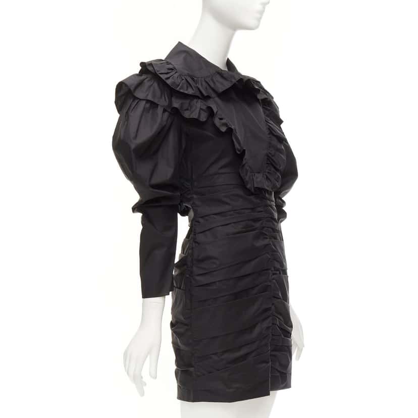PHILOSOPHY DI ALBERTA FERRETTI Poplin Ruffle Dress Black Cotton Never worn - Inside View