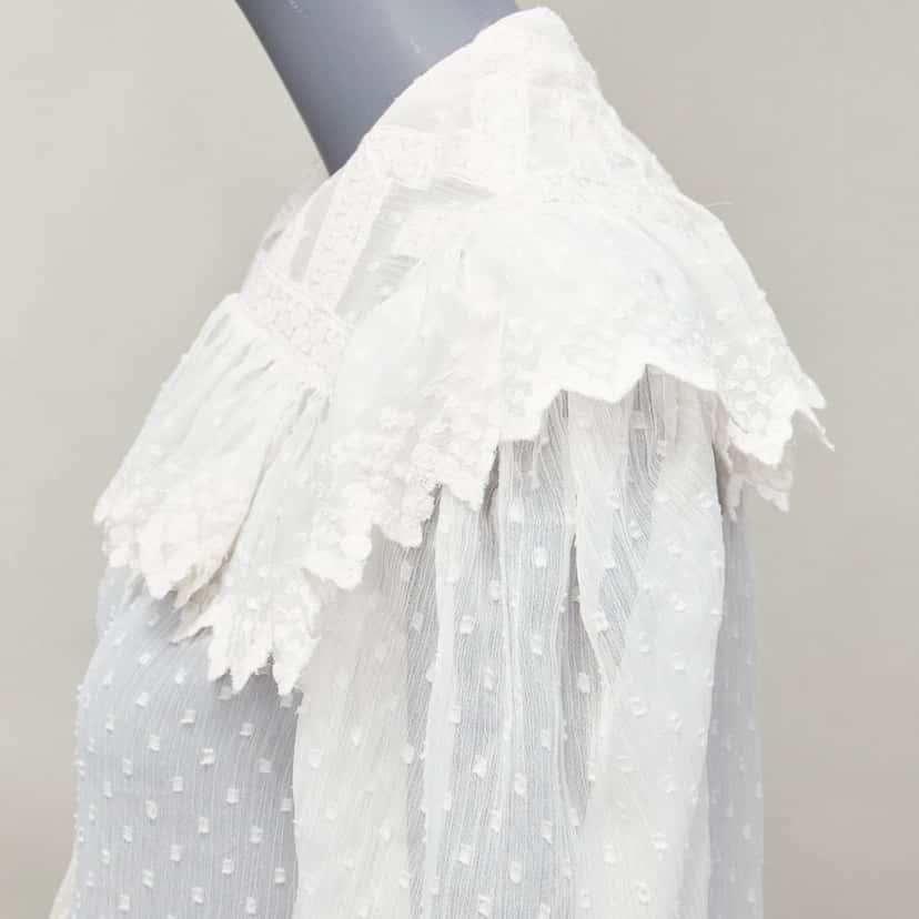 Etro Plisse Ruffle Blouse White Polyester Very good condition - Back View