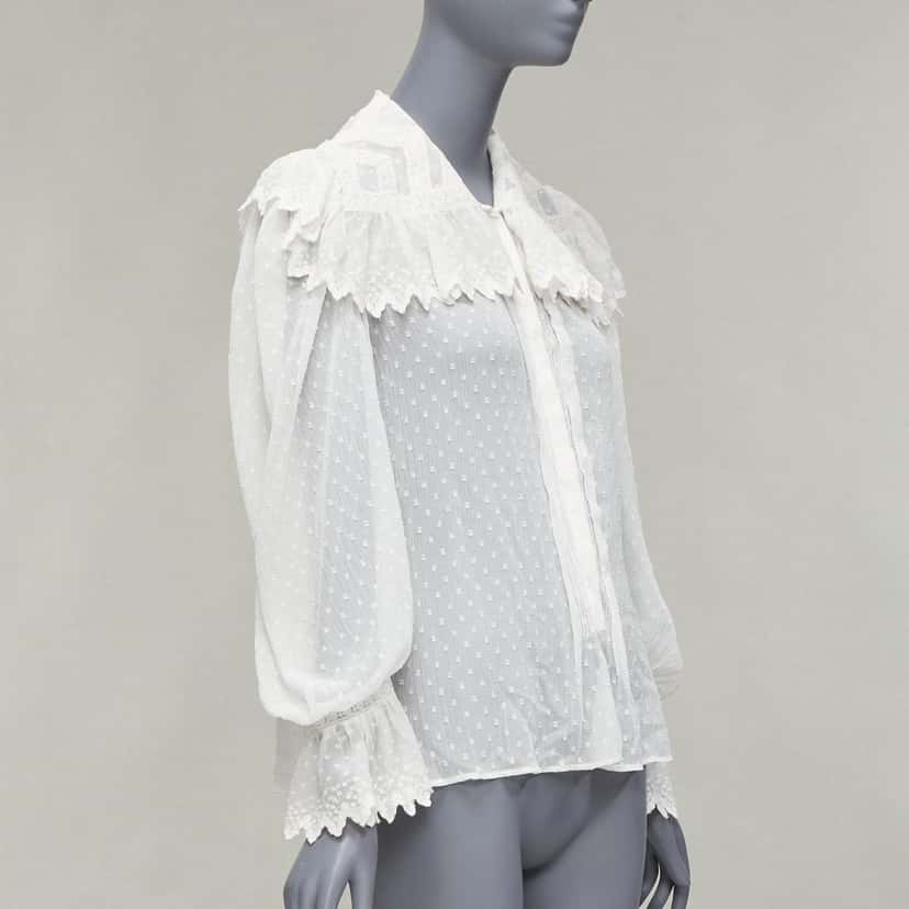 Etro Plisse Ruffle Blouse White Polyester Very good condition - Inside View