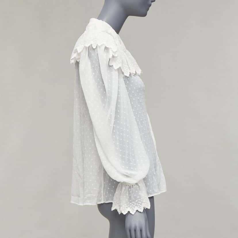 Etro Plisse Ruffle Blouse White Polyester Very good condition - Model View