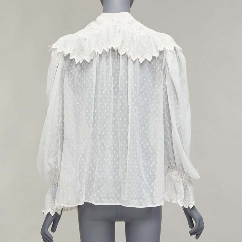 Etro Plisse Ruffle Blouse White Polyester Very good condition - Box View