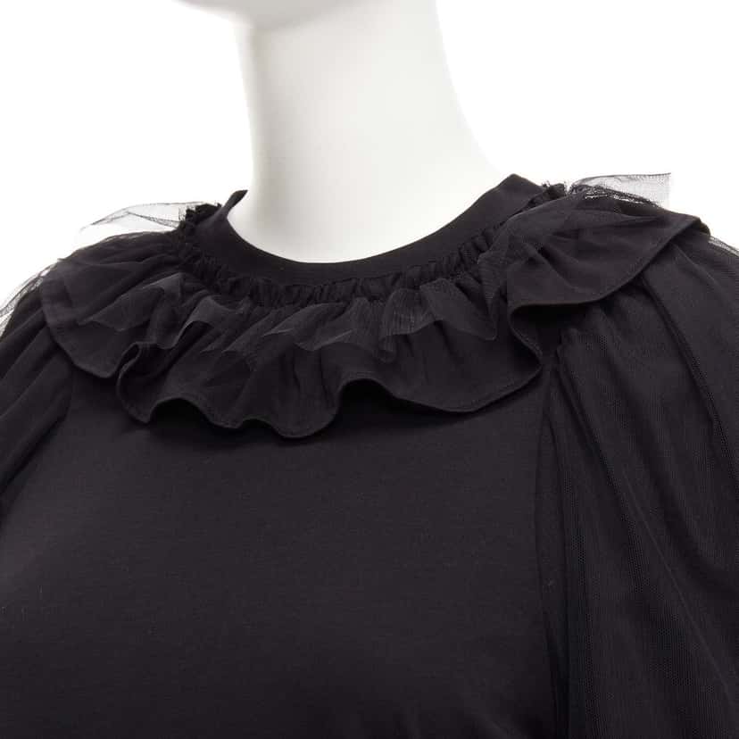 Simone Rocha Sheer Puff Top Black Cotton Never worn - Back View