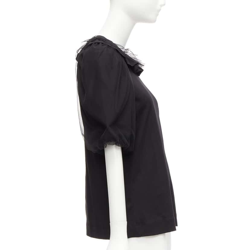 Simone Rocha Sheer Puff Top Black Cotton Never worn - Model View