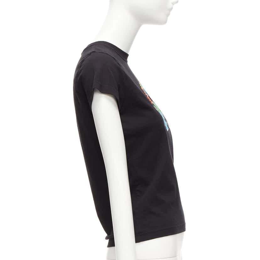 Balenciaga Rainbow Globe Shirt Black Cotton Never worn - Model View