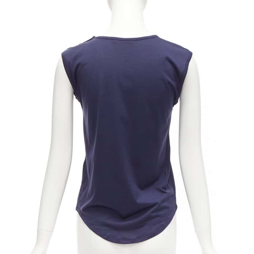 Balmain Foil Logo Tank Navy Cotton Very good condition - Box View