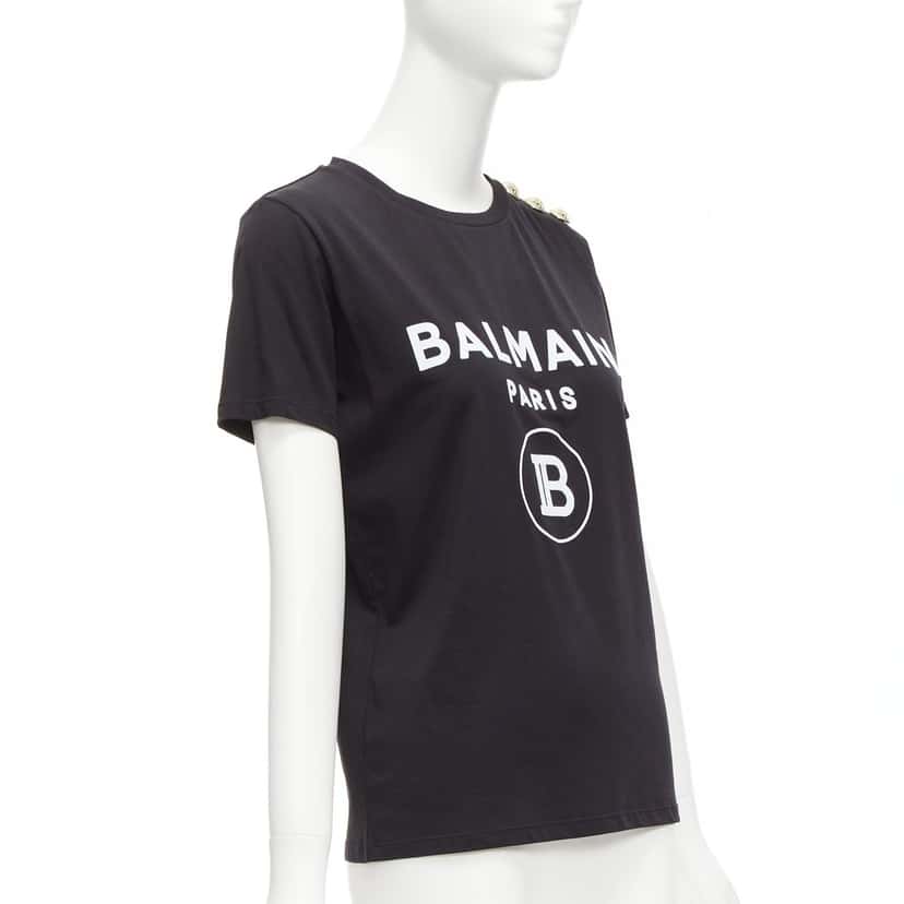 Balmain B Logo Shirt Black Cotton Very good condition - Inside View