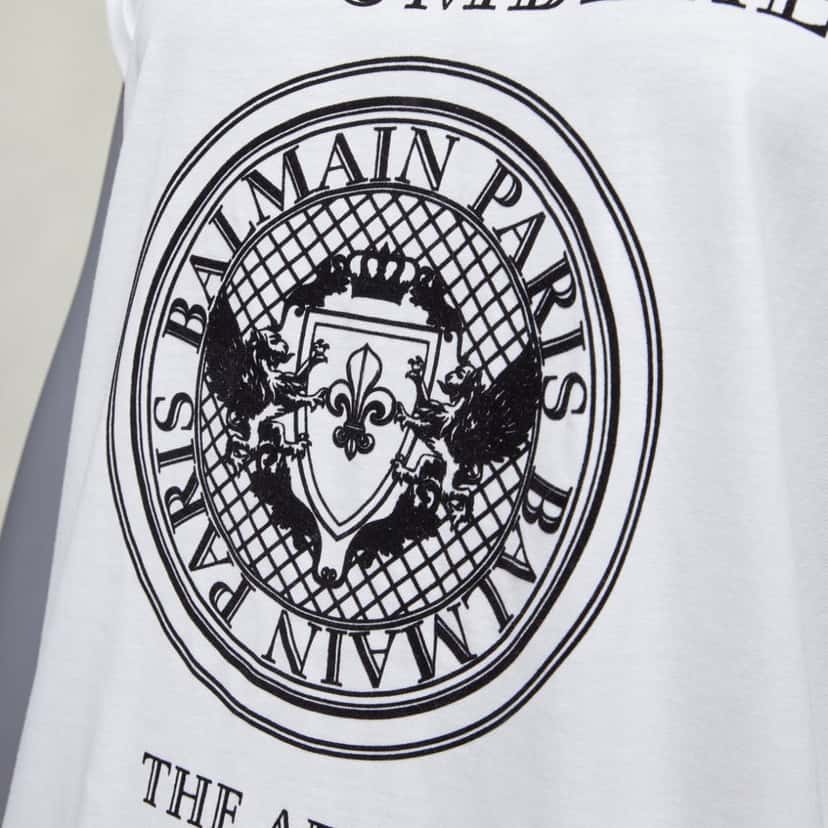 Balmain Army Velvet Shirt White Cotton Very good condition - Back View