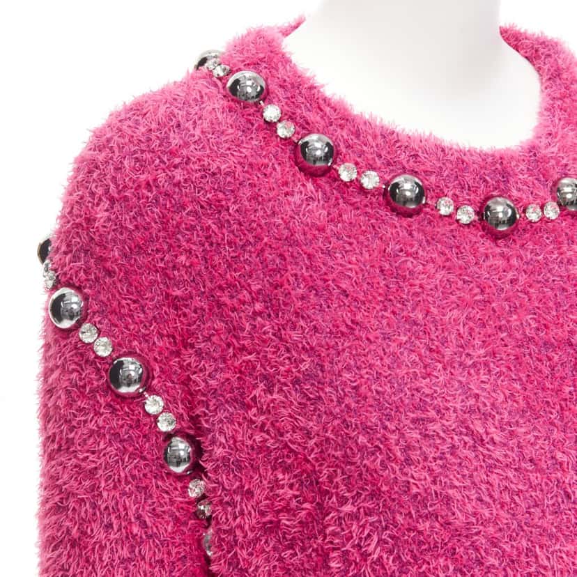 Area Dome Stud Sweater Pink Cotton Never worn - Back View