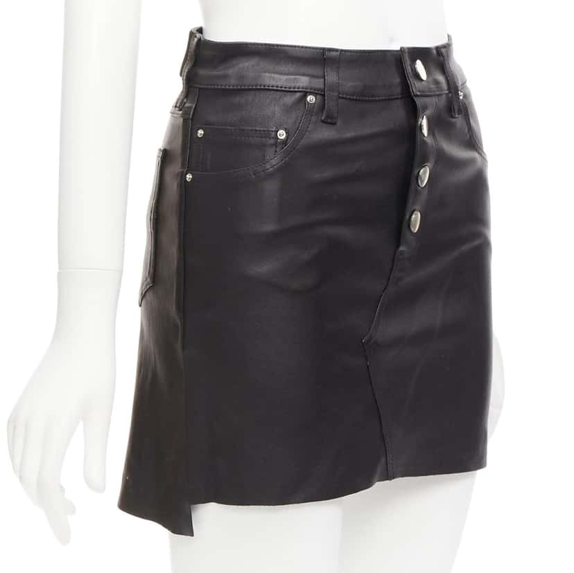 Amiri Leather Mini Skirt Black Leather Good condition - Front View