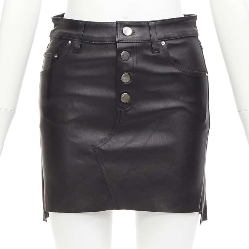 Amiri Leather Mini Skirt Black Leather Good condition - Inside View