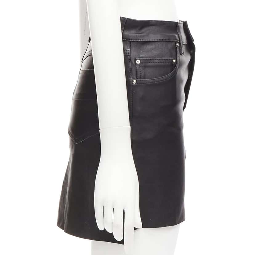 Amiri Leather Mini Skirt Black Leather Good condition - Model View