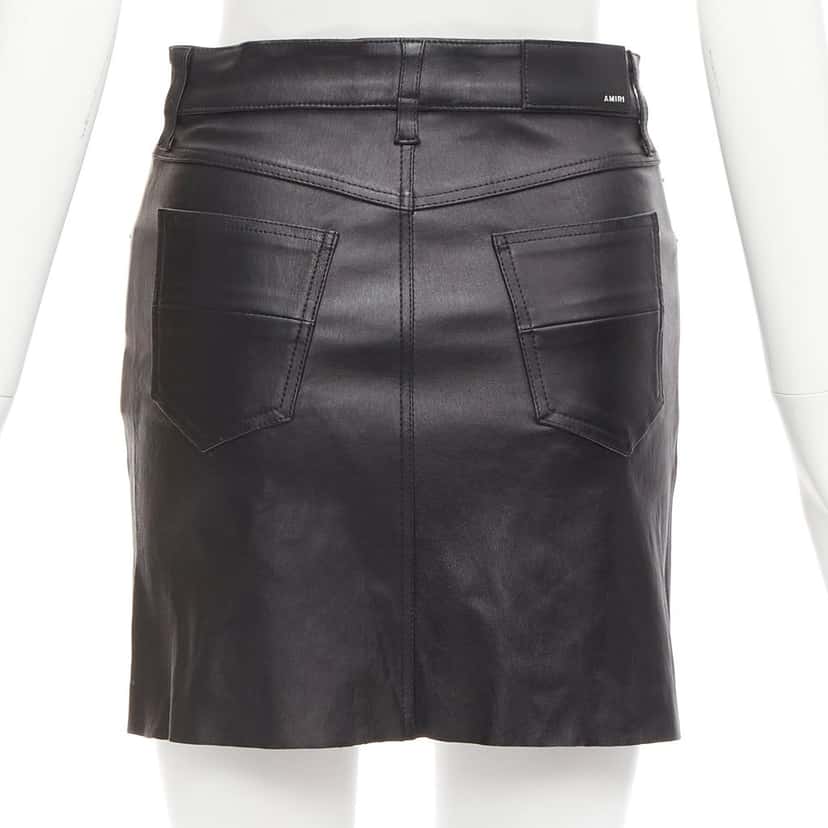 Amiri Leather Mini Skirt Black Leather Good condition - Box View