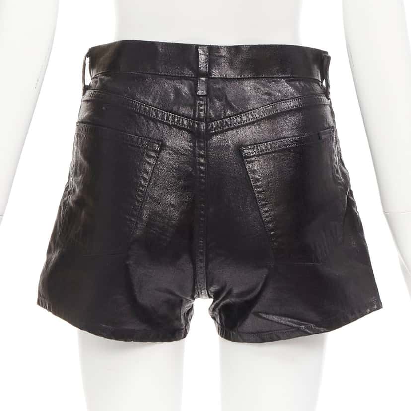Saint Laurent Coated Cotton Shorts Black Cotton Very good condition - Box View