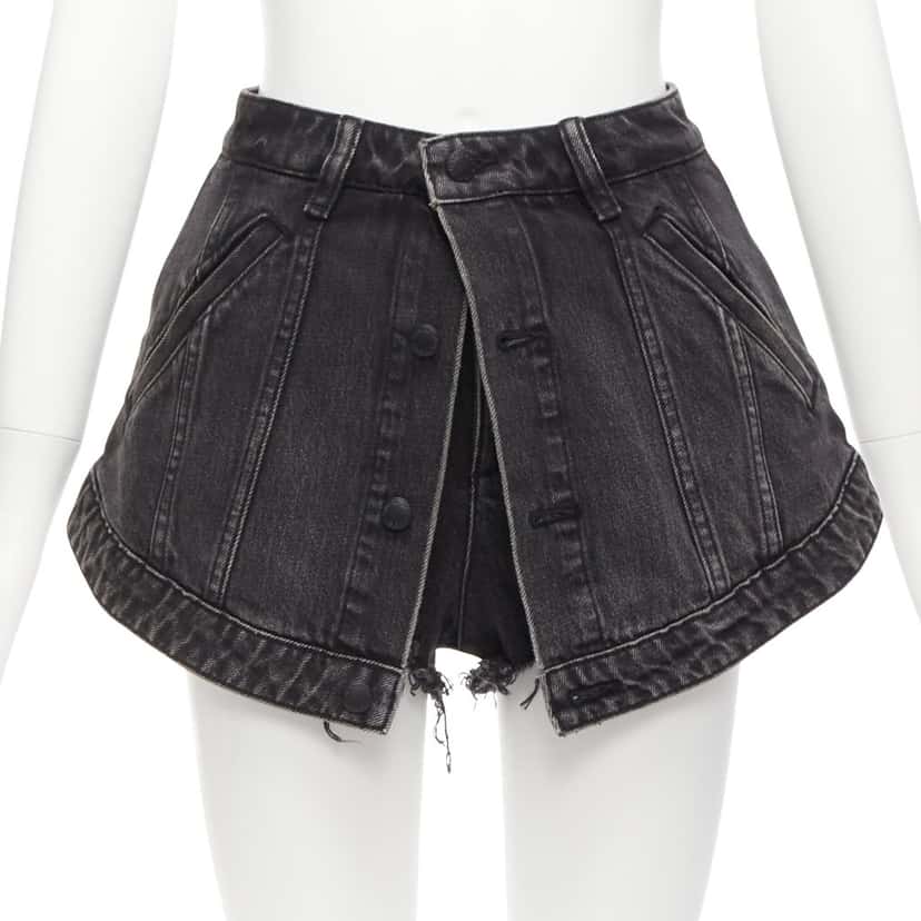 Alexander Wang Cutaway Skort Shorts Black Cotton Very good condition - Front View
