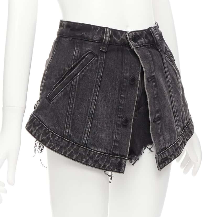 Alexander Wang Cutaway Skort Shorts Black Cotton Very good condition - Inside View