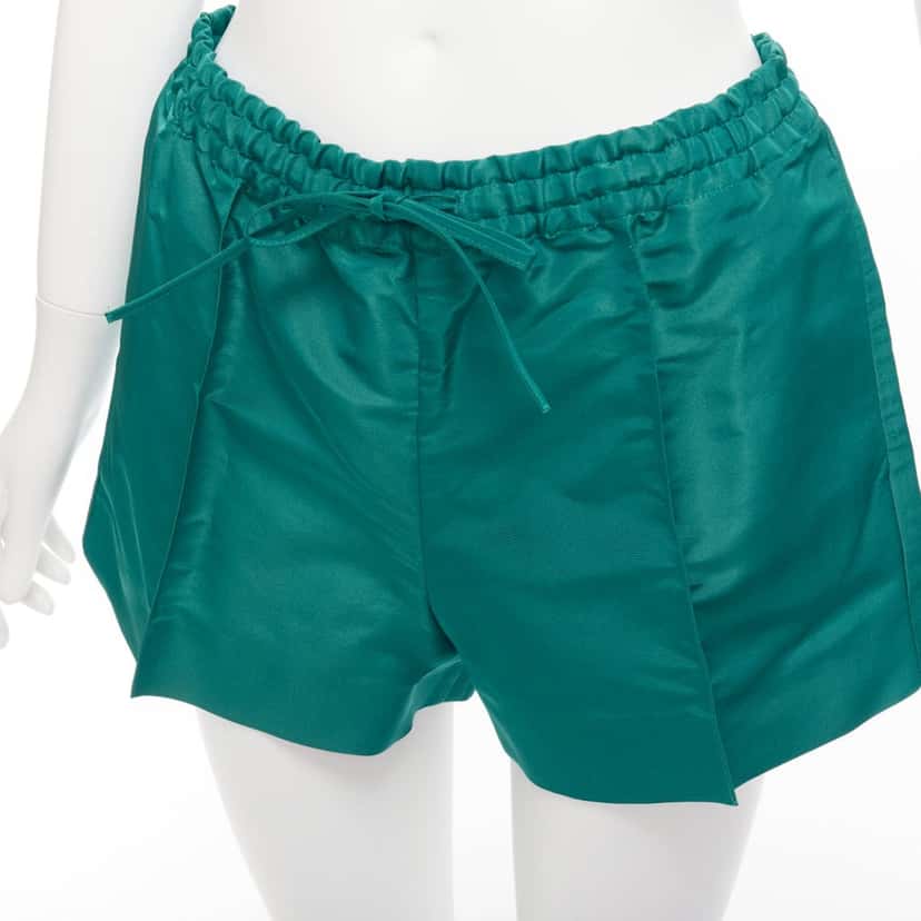 VALENTINO GARAVANI Green Silk Shorts Green Silk Never worn - Back View