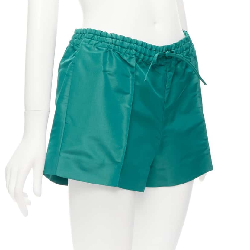 VALENTINO GARAVANI Green Silk Shorts Green Silk Never worn - Inside View