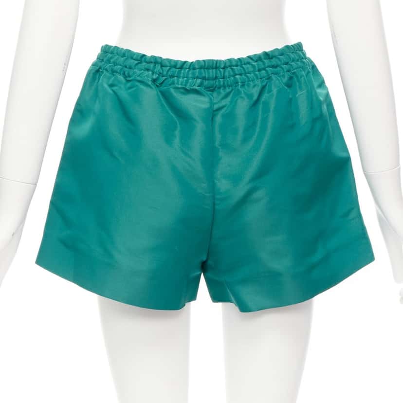 VALENTINO GARAVANI Green Silk Shorts Green Silk Never worn - Box View