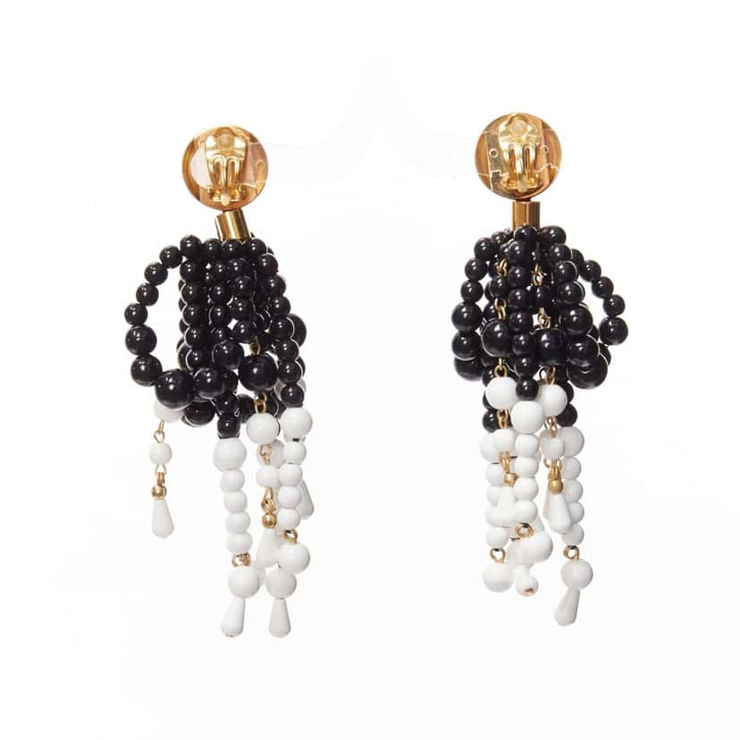 Marni Beads Tassel Earrings Black Plastic Very good condition - Inside View