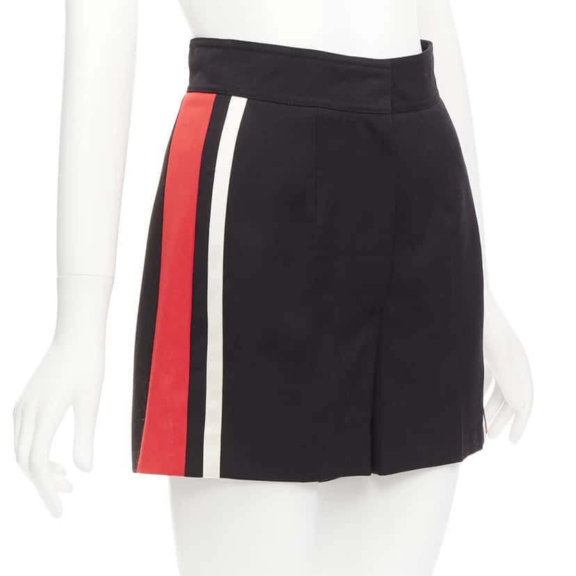 Alexander McQueen Stripe Wool Shorts Black Wool Never worn - Front View