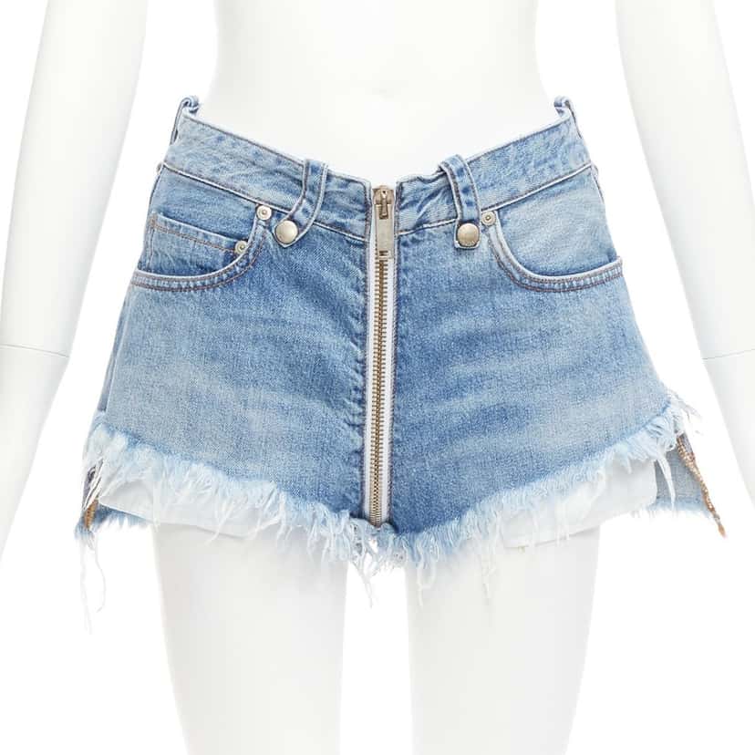 Unravel Project Zip Denim Shorts Blue Never worn - Front View