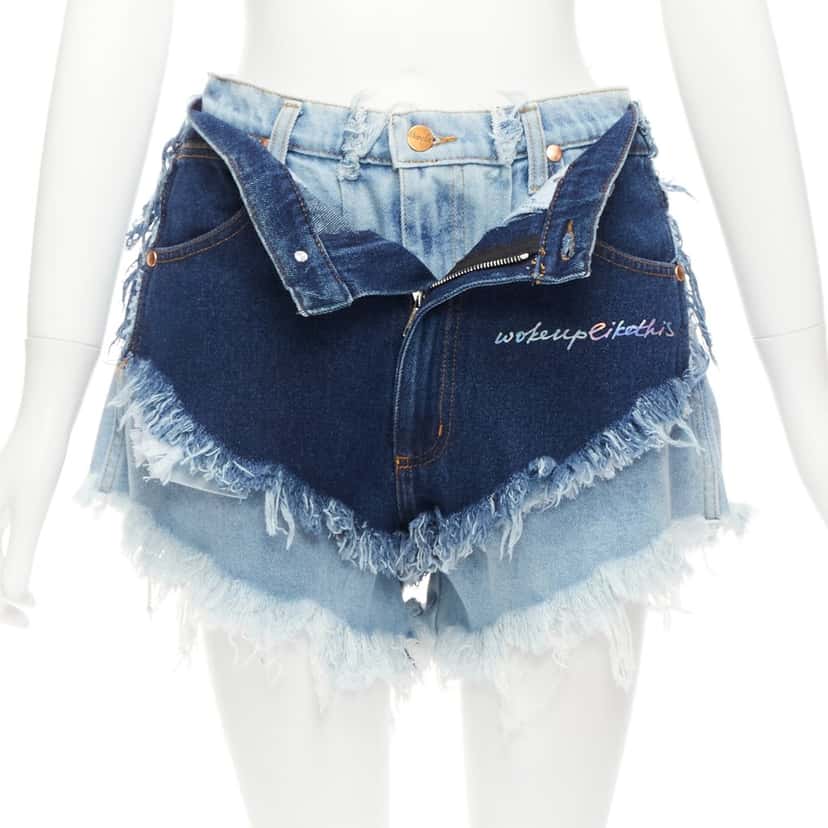 Natasha Zinko Layered Denim Shorts Blue Very good condition - Inside View
