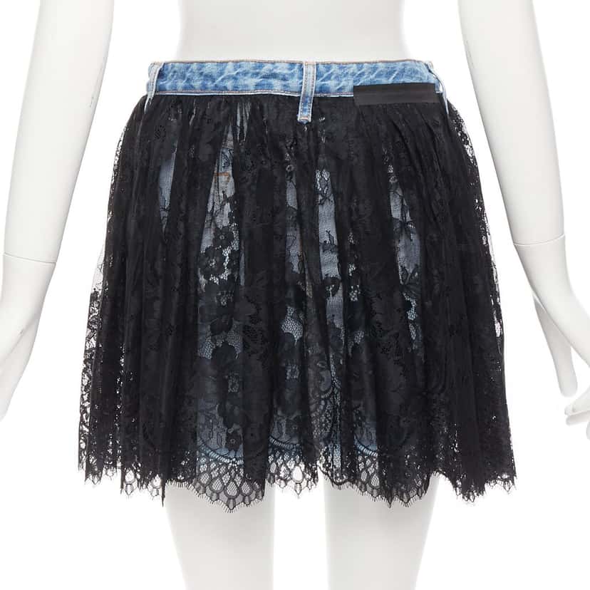 Unravel Project Lace Denim Skirt Blue Never worn - Box View