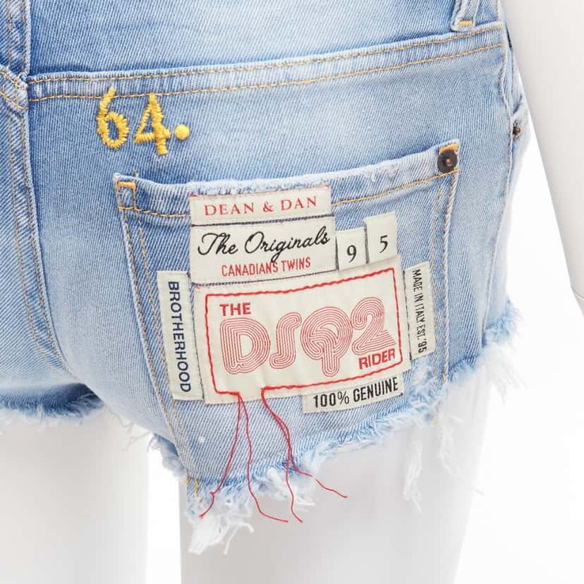 Dsquared2 Frayed Booty Shorts Blue Never worn - Back View