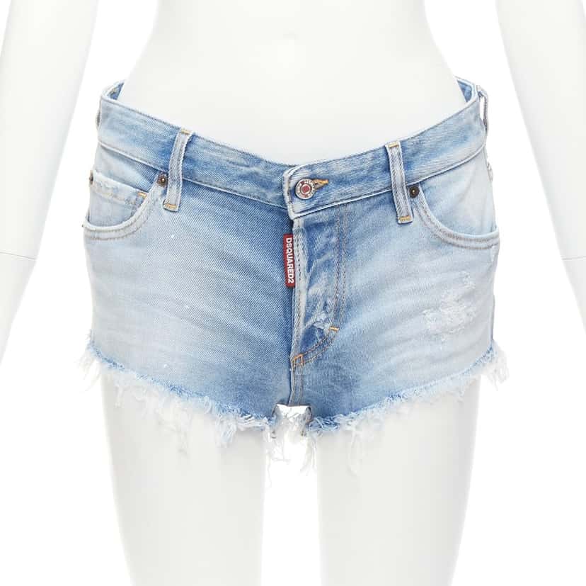 Dsquared2 Frayed Booty Shorts Blue Never worn - Inside View