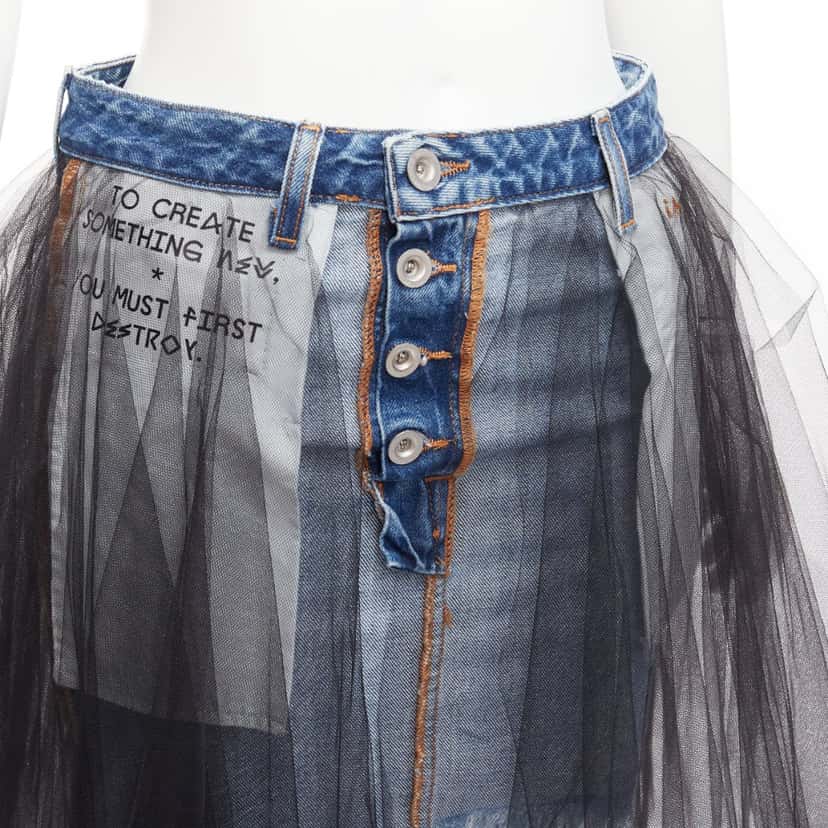 Unravel Project Tulle Denim Skirt Blue Never worn - Back View