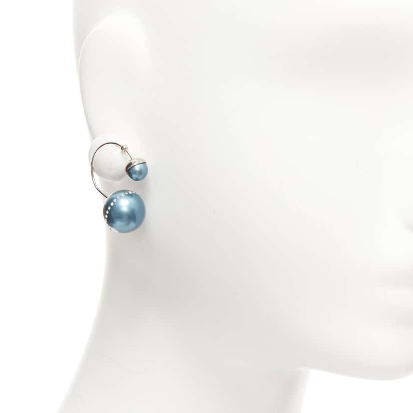 Dior Blue Pearl Earrings Blue Pearl Fair condition - Back View