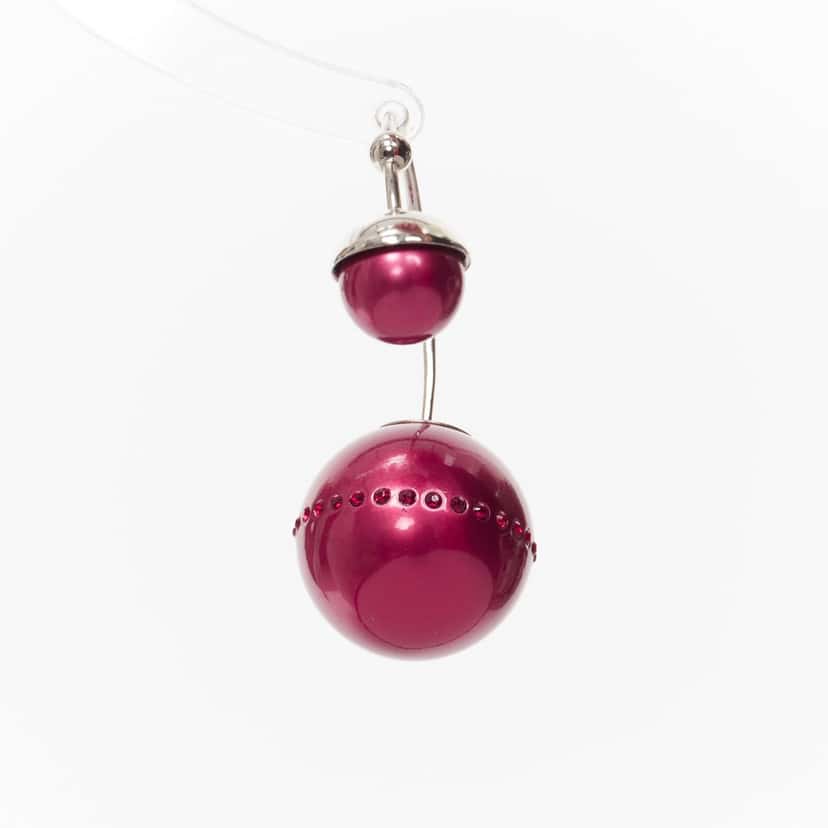 Dior Red Pearl Earrings Red Pearl Fair condition - Front View