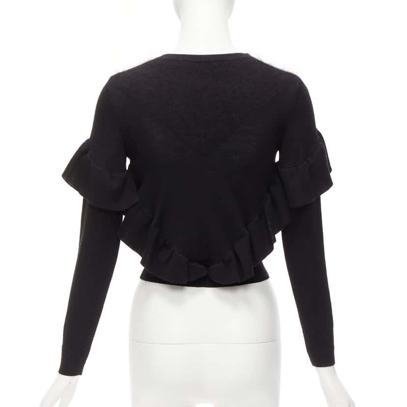 Viktor & Rolf Ruffle Crop Sweater Black Wool Never worn - Box View