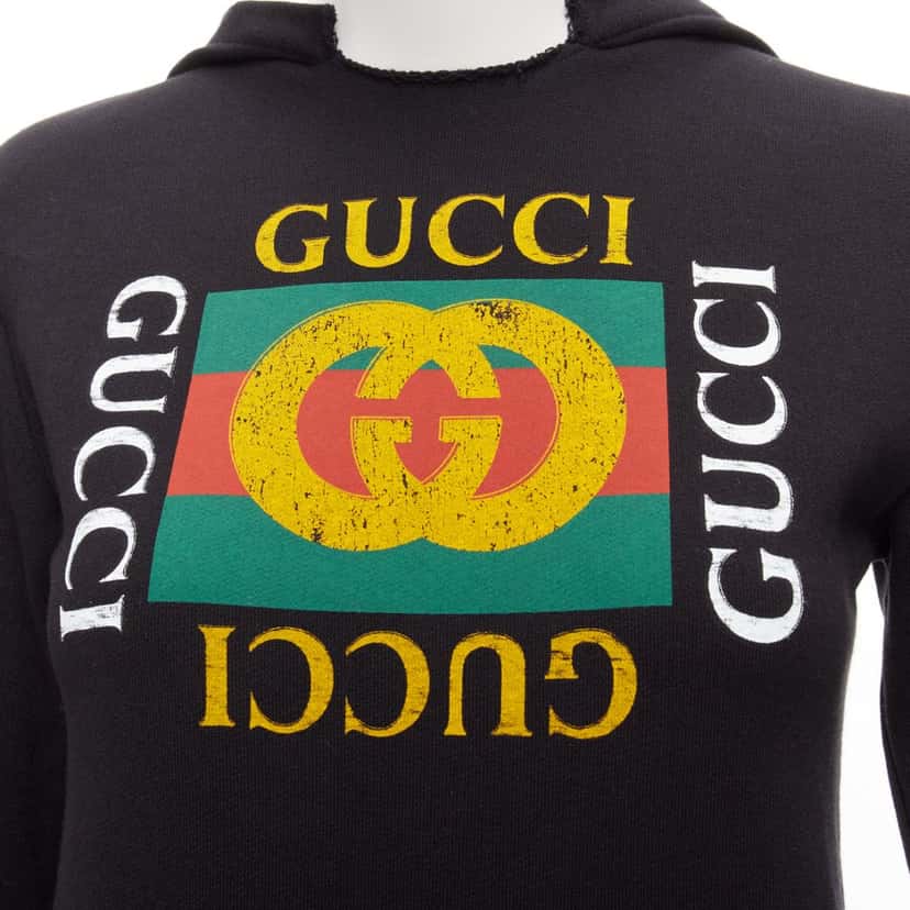 Gucci Kids Box Hoodie Yellow Cotton Never worn - Back View