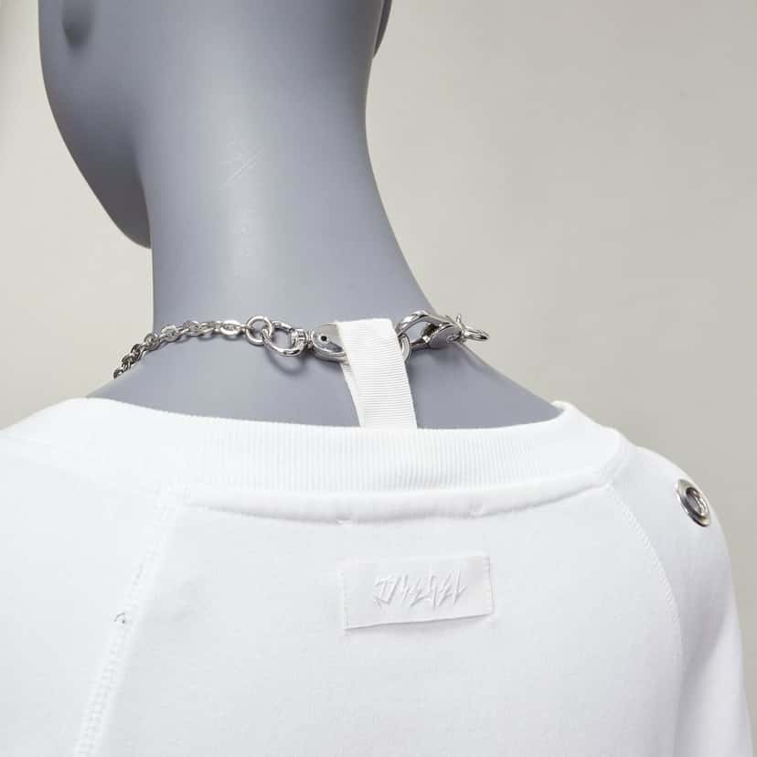 Diesel Punk Chain Sweatshirt White Cotton Fair condition - Back View