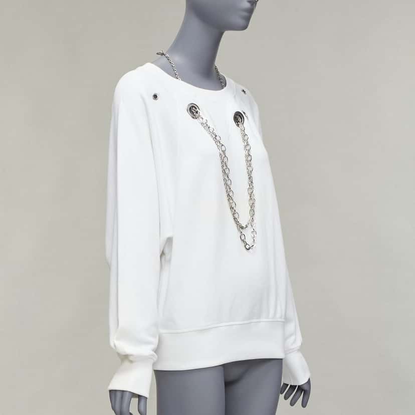 Diesel Punk Chain Sweatshirt White Cotton Fair condition - Inside View