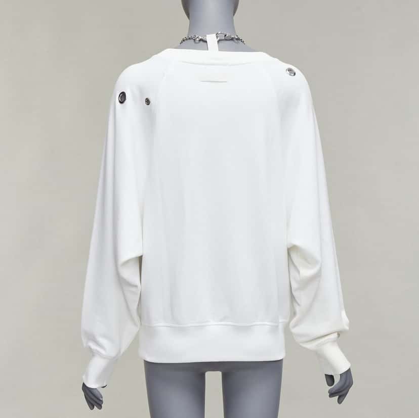 Diesel Punk Chain Sweatshirt White Cotton Fair condition - Box View