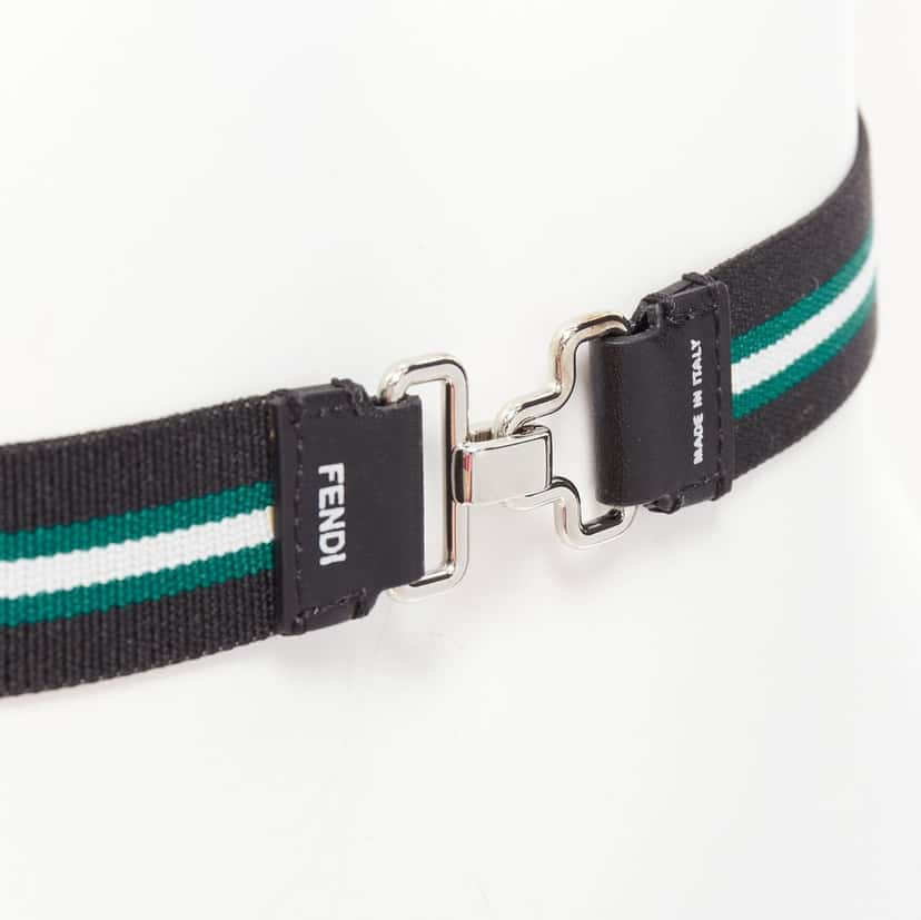 Fendi Red Gold Studs Belt Green Leather Never worn - Back View